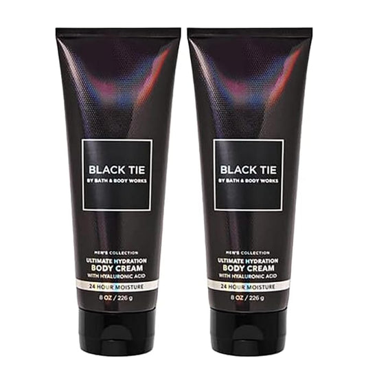 Bath and Body Works Men's Collection Ultimate Hydration Ultra Shea Body Cream 8 Oz 2 Pack (Black Tie)-BrightBean Baby