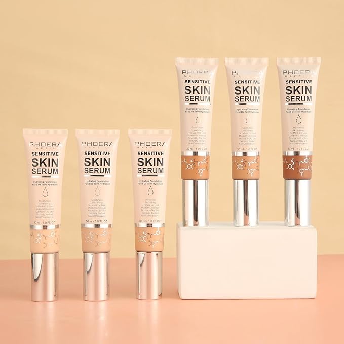 PHOERA Essence Foundation, Hypoallergenic Full Coverage Foundation Serum, Hydrating Light, Matte Oil Control.(N03 Buff Beige, norm)-BrightBean Baby