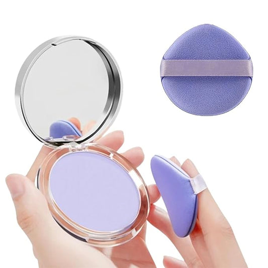 Chillab Lavender Matte Powder, Oil Control Face Pressed Chillab Lavender Matte Powder with Mini Powder Puff, Jelly Pressed Setting Powder Face Makeup, Cruelty Free-BrightBean Baby