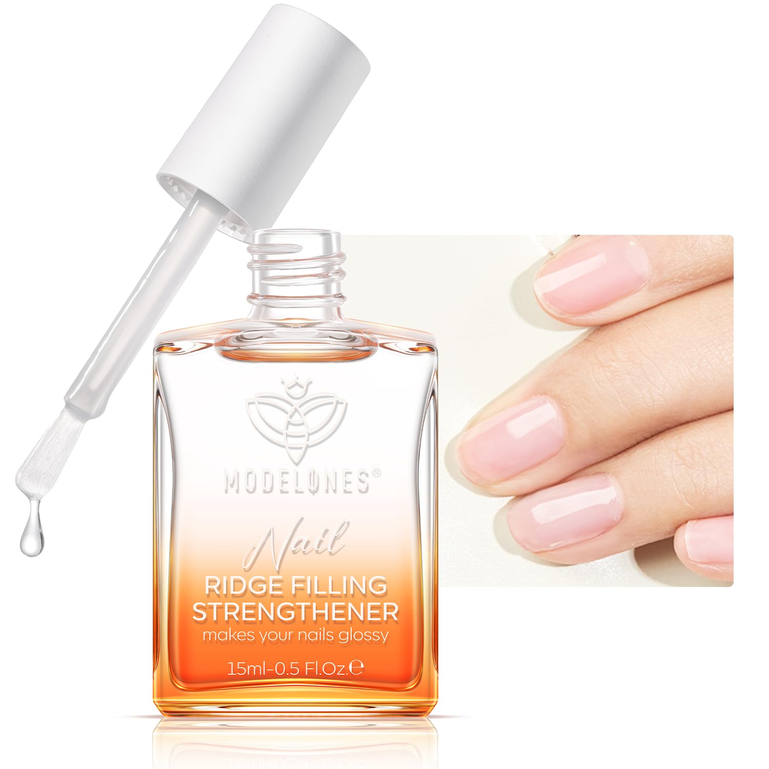 modelones Nail Strengthener Clear Nail Polish Repair for Damaged Nail Hardener Extra Strong and Growth Crystal Clear 15ml-BrightBean Baby