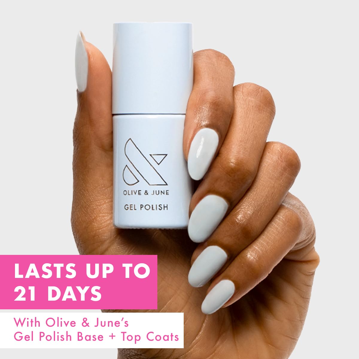 Olive & June Gel Polish | UV LED Nail Lamp Needed | Long Lasting Formula | Up to 21 Days of Wear | No Damage Removal|Salon-Quality Manicure Pedicure at Home|Vegan HEMA-Free Cruelty-Free| BP Icy Blue-BrightBean Baby