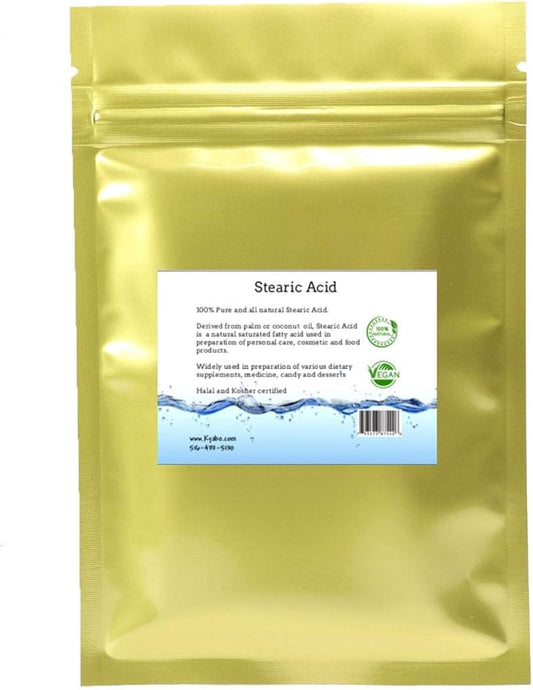 Stearic Acid (Triple Pressed) - Food and Cosmetic Grade - All Natural - Halal (1/2lb) - 8oz-BrightBean Baby
