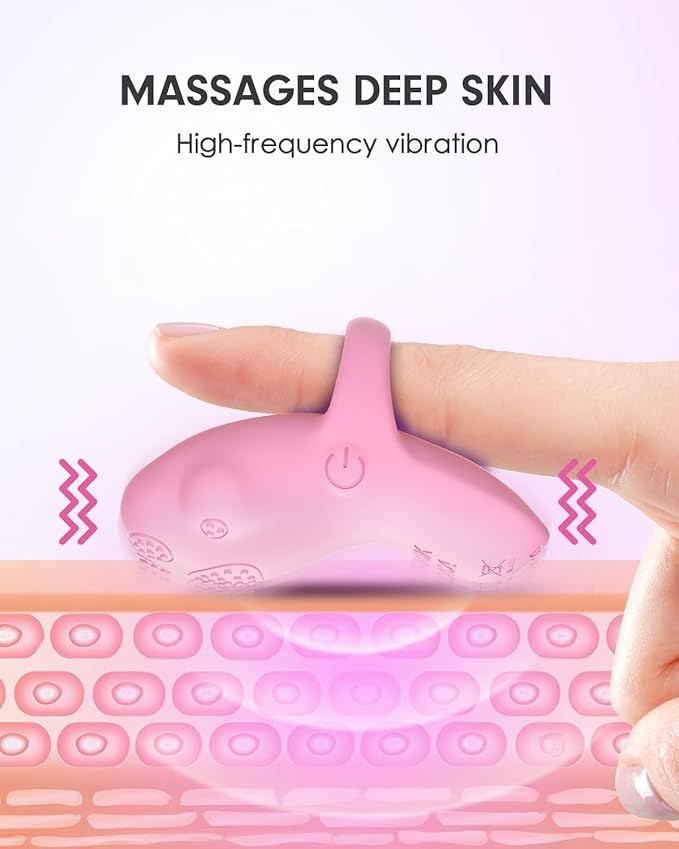 Portable Mini Facial Massage Ball, Waterproof Rechargeable Powerful Multifunctional Eye Face Finger Massager (Pink)-BrightBean Baby