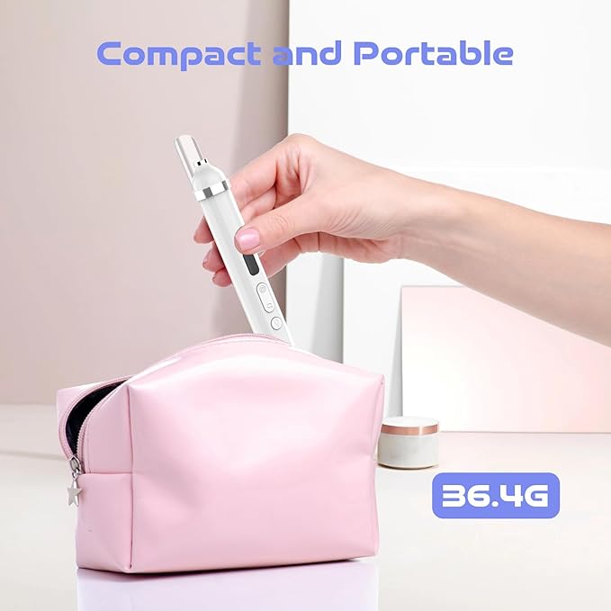 Electric Nail Drill, Cordless Drill, Portable Nail File Kit for Thick Toenails, Nail Dril Machine Professional Manicure Pedicure for Hand Natural Nails Care (White)-BrightBean Baby