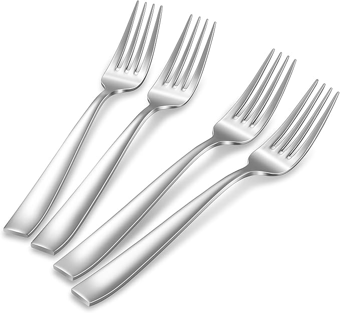 KEAWELL Premium 4-Piece Louis Dinner Fork, 18/10 Stainless Steel, Set of 4, Fine Fork Set with Squared Edge, Dishwasher Safe (8.3 inches)