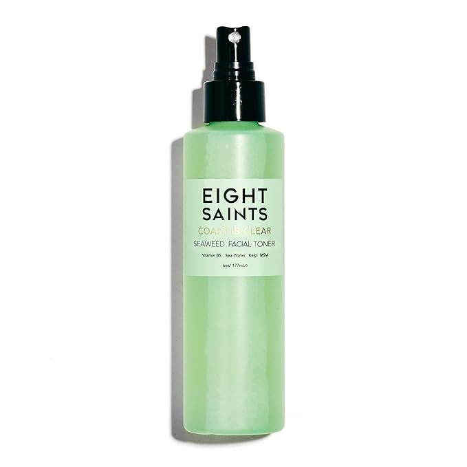 Eight Saints Coast is Clear Seaweed Anti Aging Face Toner, Natural and Organic Alcohol Free Witch Hazel Toner for Face, Minimizes Large Pores and Redness, 6 Ounces-BrightBean Baby