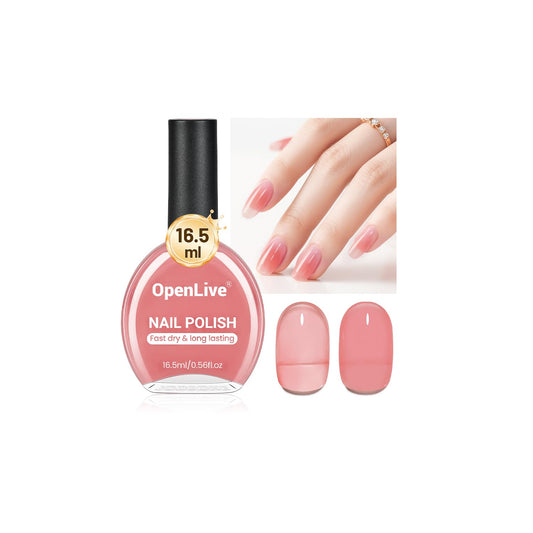 16.5ml Jelly Pink Nail Polish Large Volume Quick Dry Nail Polish, Long Lasting Shine, Fingernail Toenail Nail Art DIY Home Travel Nail Art Gift-BrightBean Baby