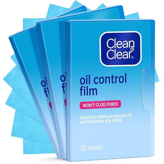 Premium Oil Control Film,Same Series with Clean&Clear Oil Absorbing Sheets,180Sheets/3Pack Larger Oil Blotting Sheets for Face,Makeup Friendly High-performance Handy Face Blotting Paper for Oily Skin-BrightBean Baby
