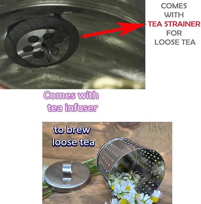 Vintage Copper Turkish TeaPot Tea Kettle Pot for Stovetop Stove Top Infuser Decorative Fancy Arabic Moroccan Party Serving Kitchen Antique Handmade Women Floral Unique Style Gooseneck Gift Decor