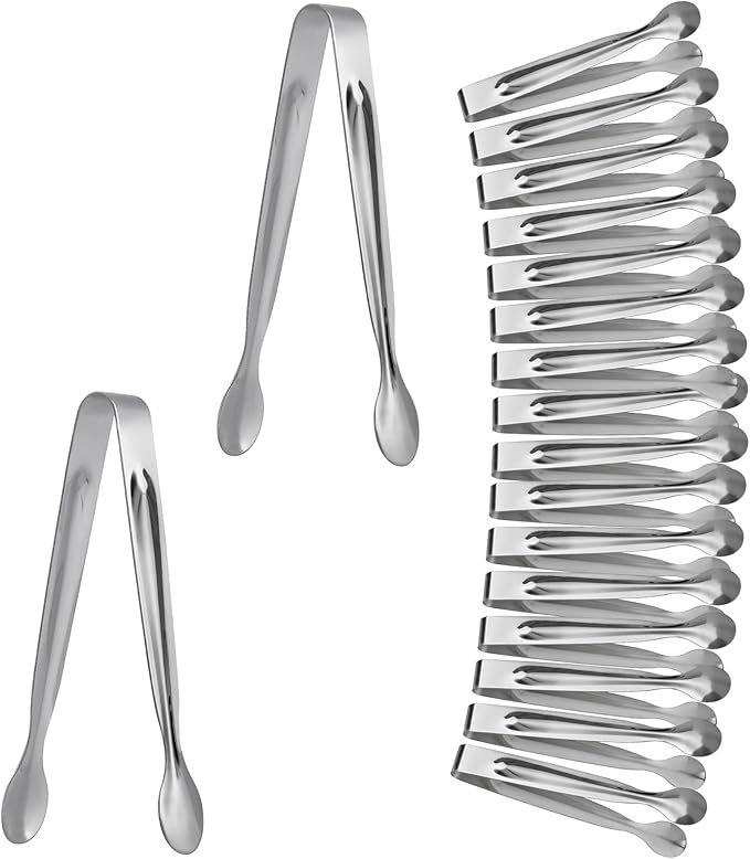 Small Serving Tongs,Ice Tongs,Sugar Tongs,Kitchen Tiny Tongs for Appetizers,18 PCS(4.3 Inch)