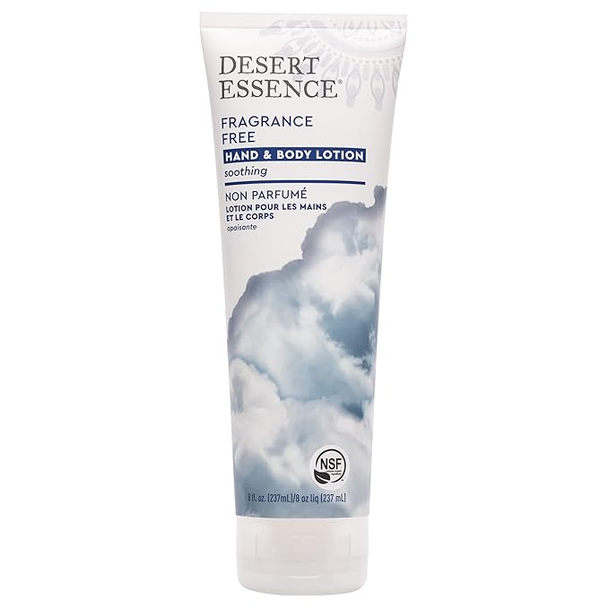 Desert Essence Fragrance Free Hand & Body Lotion - 8 Fl Ounce - Soothing - Aloe Vera - Shea Butter - Green Tea - Coconut Oil - Jojoba Oil-BrightBean Baby