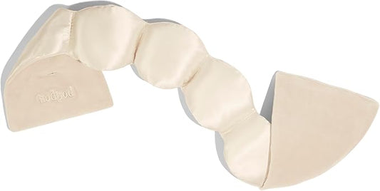 Nodpod Gentle Pressure Silk Sleep Mask | Patented Light Blocking Design for Sleeping, Travel & Relaxation | Bead Filled, Machine Washable (Pearl)-BrightBean Baby