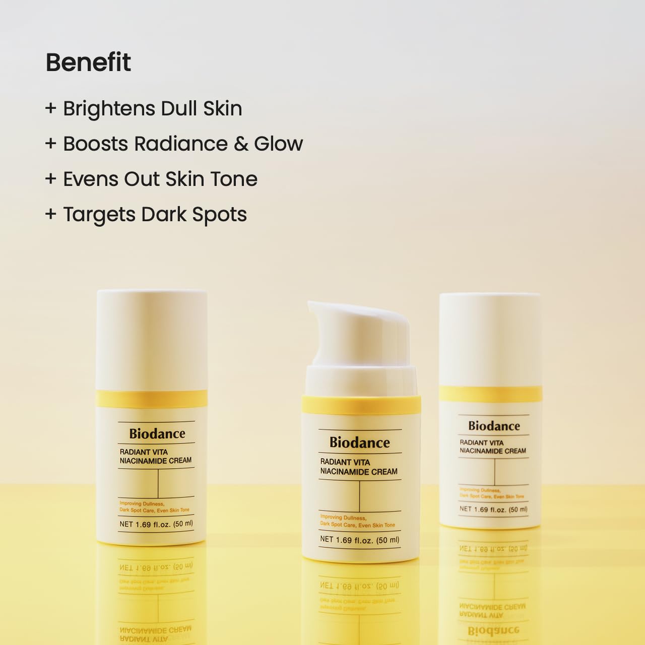 BIODANCE Radiant Vita Niacinamide Cream, Brightening, Dark Spot Correcting Facial Moisturizer, Korean Skincare | 1.69 fl.oz, 50ml-BrightBean Baby