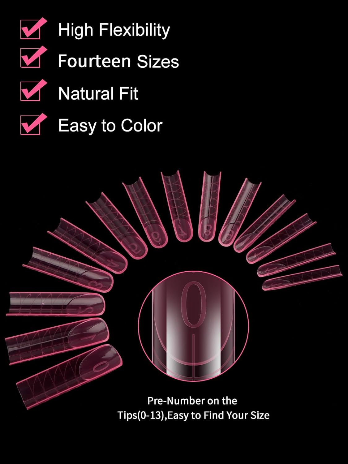 EBANKU Dual Nail Forms for Poly Extension Gel, Reusable Nail Molds 15 Sizes Nail Extension Forms for Builder Gel Manicure Design Salon DIY, 140 Pieces, 14 Sizes-BrightBean Baby