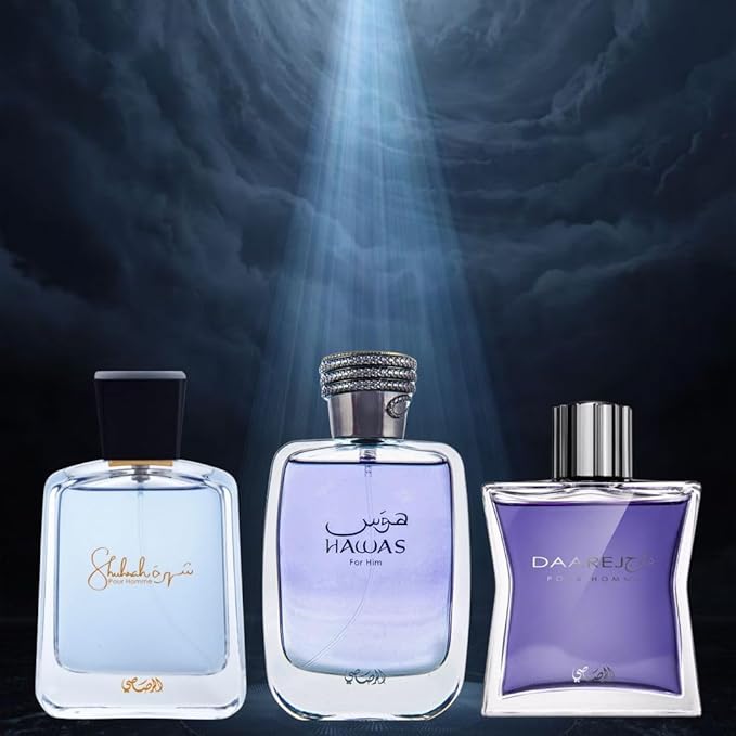 RASASI Arabian Perfume for Men Hawas, Daarej Eau De Parfum Men 100ML(3.4 OZ) Shuhrah 90ML | Long-Lasting perfumes, Elevate Your Aura With These Masculine Scents. (Bundle)-BrightBean Baby