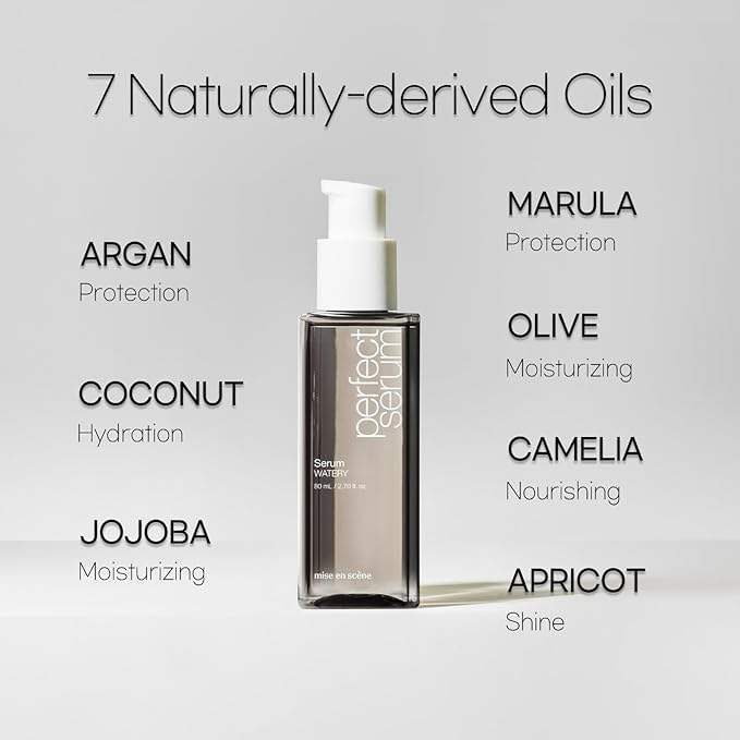 Mise En Scene Perfect Watery Serum for Hair Moisturizing - Korean Hair Argan Oils, Hair Essence for Hydrating with Citrus Scent, Derma Test Completed, 2.70 fl. Oz-BrightBean Baby