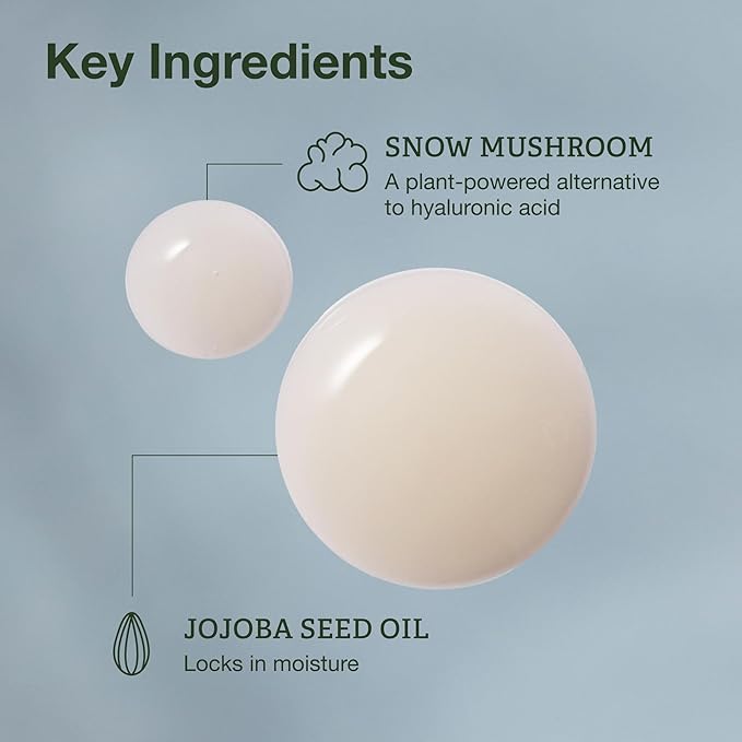 Botanics Hydrating Serum - Skin Plumping Serum for Face & Long-Lasting Hydration - Enriched with Snow Mushroom - Vegan & Cruelty-Free (0.84 Fl Oz)-BrightBean Baby