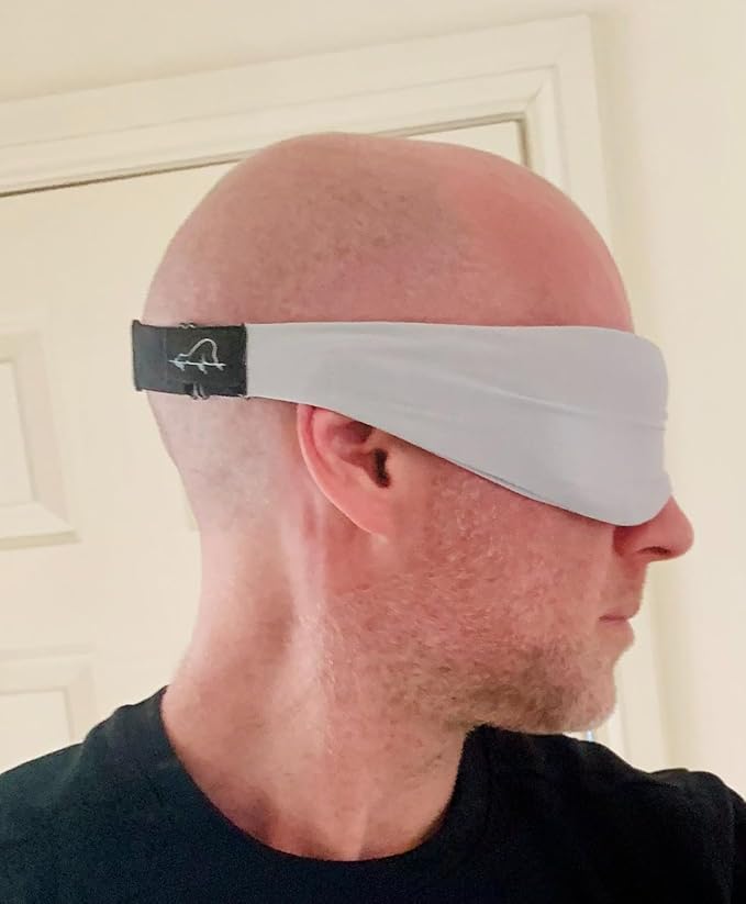 ALASKA BEAR Sleep Mask for Side Sleepers Patented Design, Cup-Shaped and Extra-Soft, 100 Blackout Eye Mask Shades Cover for Men and Women Home or Travel, Machine Washable, Pale Grey-BrightBean Baby