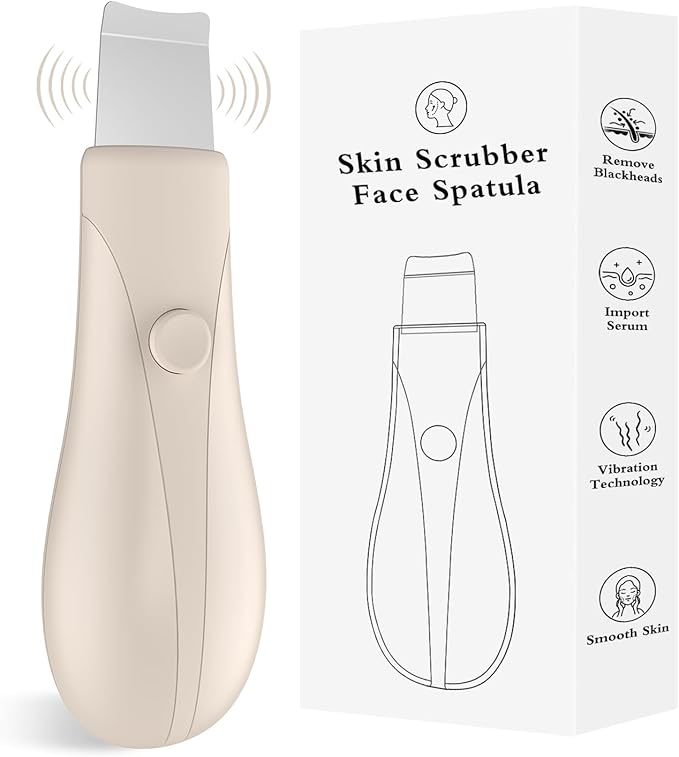 Skin Scrubber Face Spatula Skin Spatula Pore Cleaner Blackhead Remover Tools for Facial Deep Cleansing Skin Care Tool for Men and Women (Beige)-BrightBean Baby
