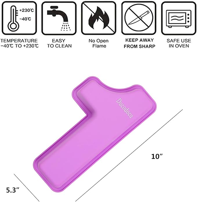 Ducodocu Large Silicone Number Cake Mould 3D Novelty Cake Pan DIY Baking Mold for Birthday Anniversary Number of 1 Purple