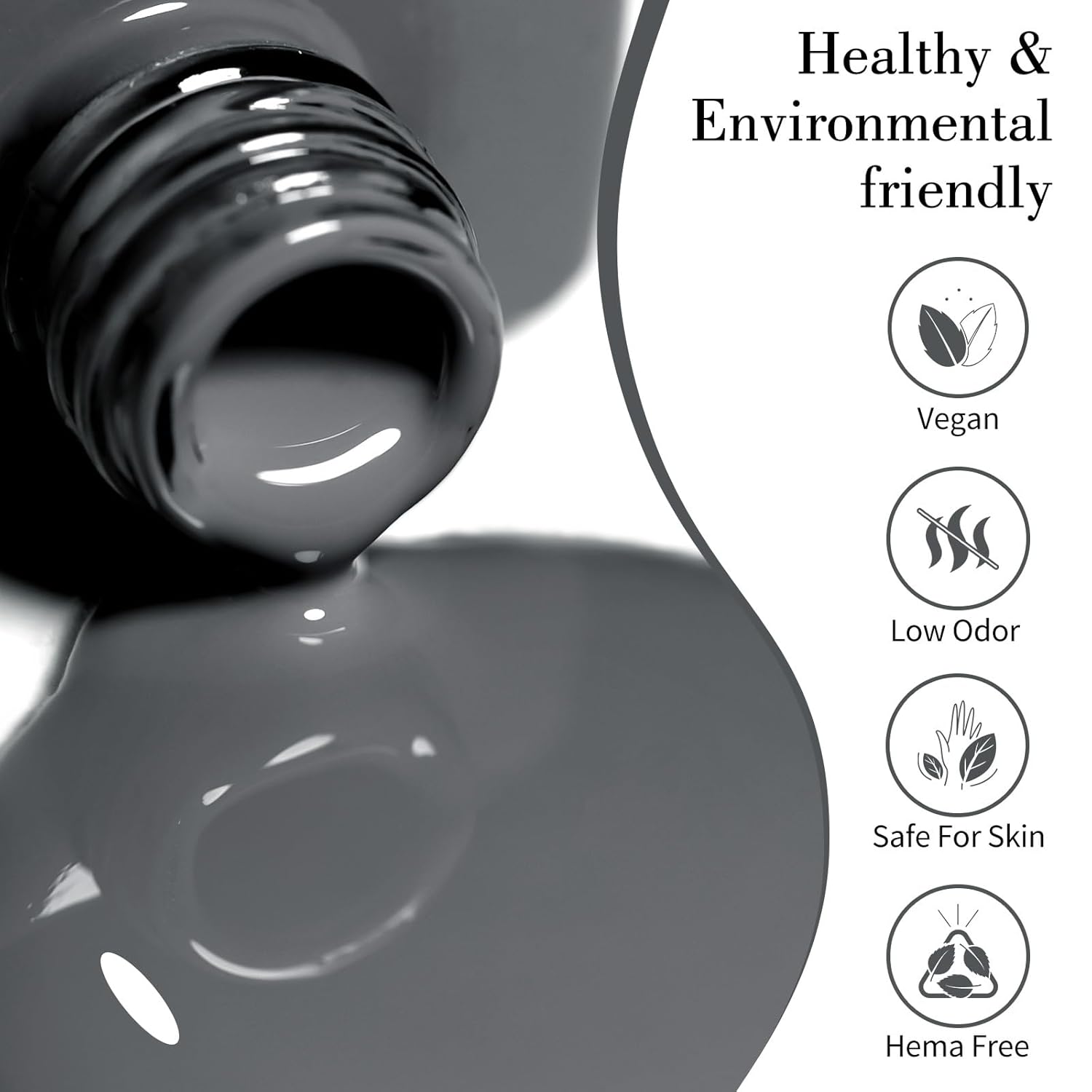 CANNI Gray Gel Nail Polish, 1Pcs Grey Nail Polish Gray Color High Gloss Soak Off U V Gel Nail French Nail Manicure Salon DIY-BrightBean Baby