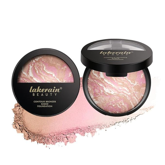 Baked Foundation, Coror Correcting Baked Foundation,Buildable Coverage, Lightweight Powder Foundation, Creates a Perfect Canvas and a Natural Semi-Matte Finish(01# Porcelain)-BrightBean Baby