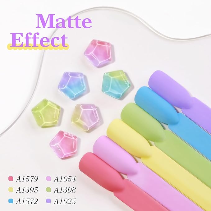 Double Rhythm 6 Pcs 15 ML Gel Polish Set Same Color Same Bottle Soak Off Gel Polish Kit Nail Art Manicure Salon DIY at Home for Women (Purple Blue Green Yellow Pink Peach-T6-10)-BrightBean Baby