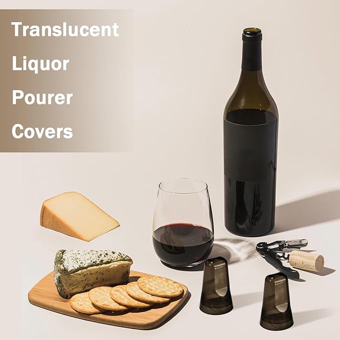 Chengu 80 Pieces Liquor Bottle Covers Pour Spout Covers Bar Toppers for Bottles Universal Pour Dispenser Dust Translucent Silicone Rubber Spout Caps for Bar Home Kitchen Tools Supplies (Black)