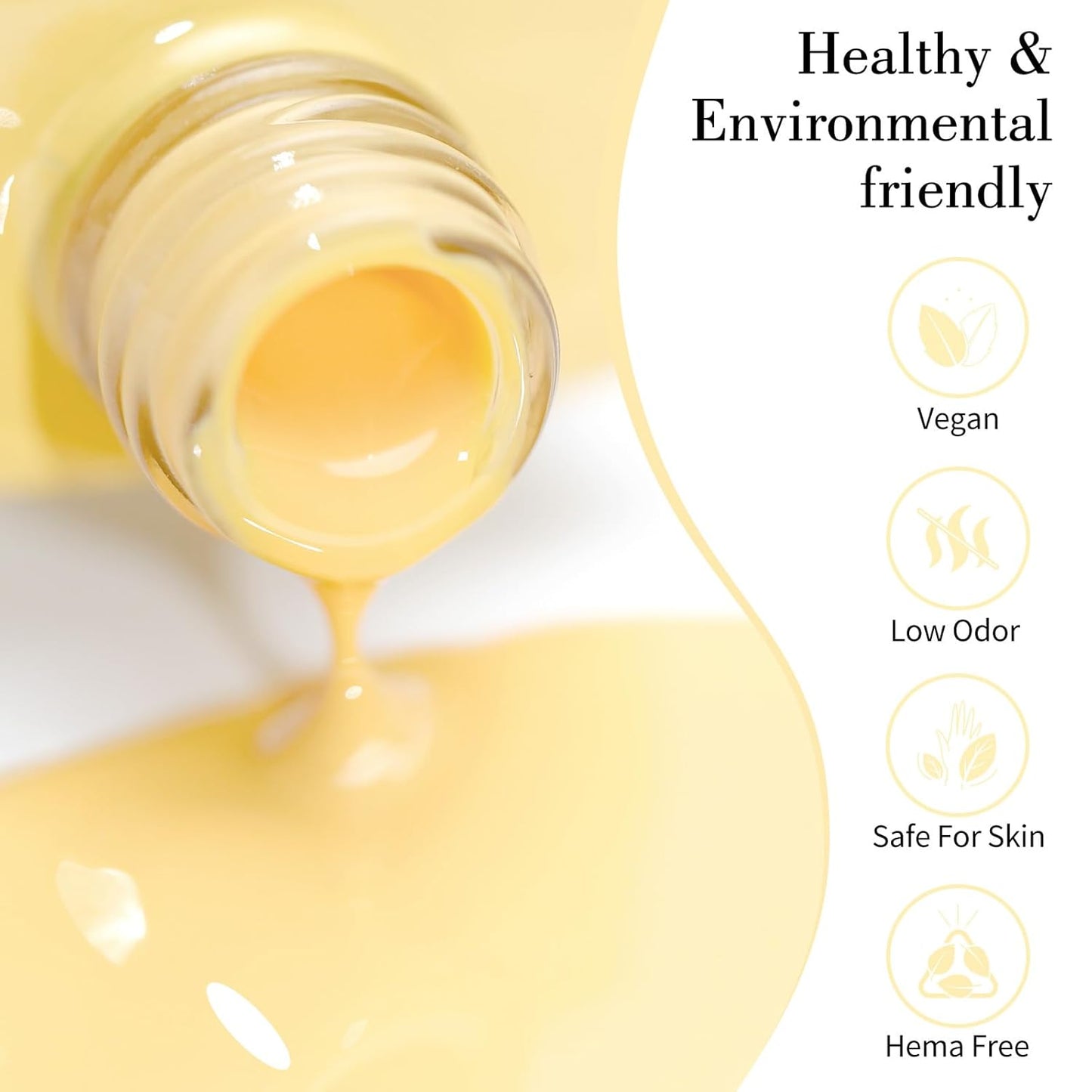 CANNI Pastel Yellow Nail Gel Polish, 1Pcs Butter Yellow High Gloss Soak Off UV Nail Polish Gel French Manicure Salon DIY-BrightBean Baby