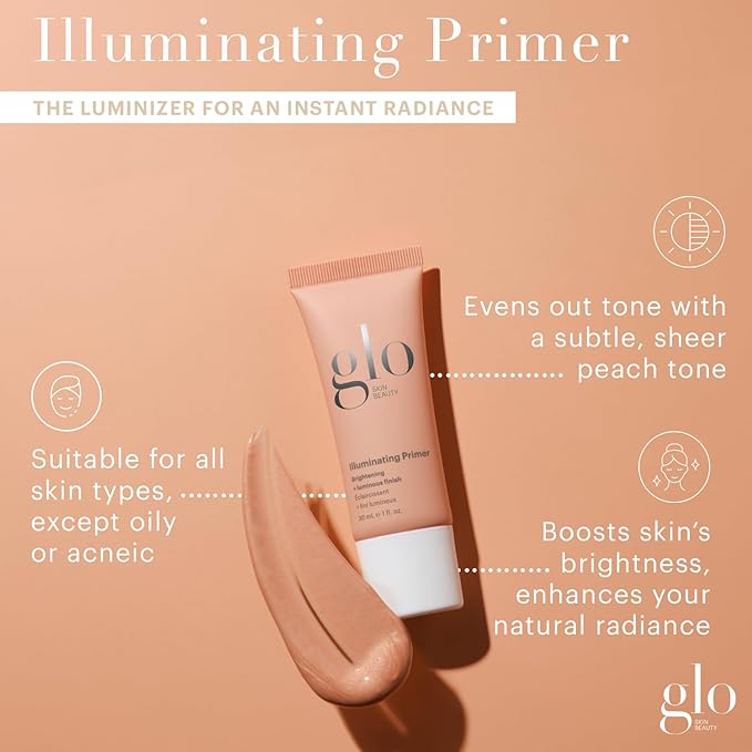 Glo Skin Beauty Illuminating Primer with Vitamin C – Brighten & Correct Skin Tone for Smoother Makeup Application, Radiant Glass Skin Finish, for All Skin Types-BrightBean Baby