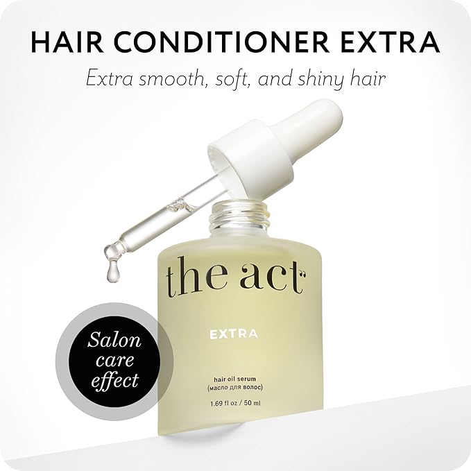 The Act Hair Oil for Dry & Frizzy Hair – Leave-In Lightweight Treatment with Argan, Coconut & Castor Oil – Non-Greasy Finish – 1.69 fl oz-BrightBean Baby