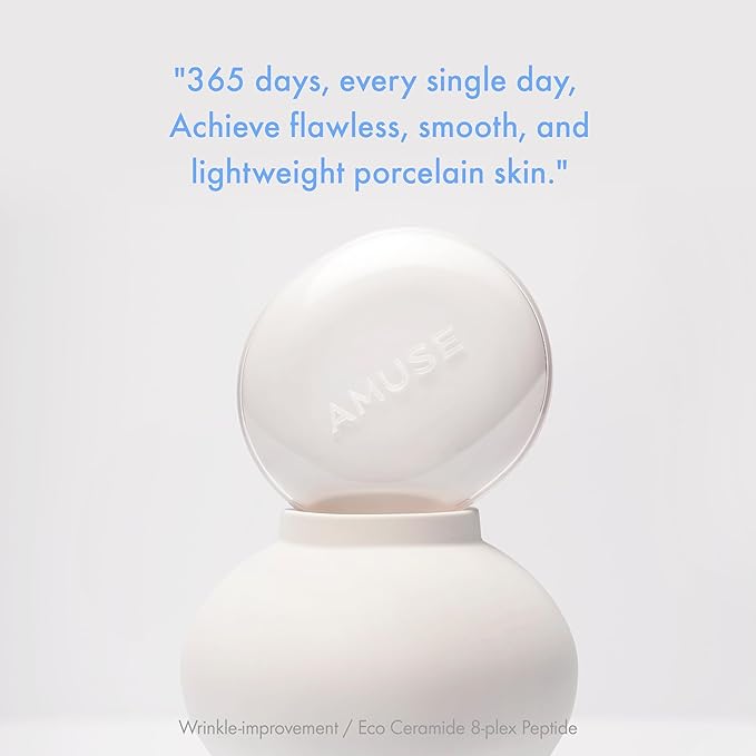 Amuse SEOUL Ceramic Skin Perfector Cushion Foundation Refill | Long-lasting, Lightweight, Semi-matte, Flawless Coverage, Hypoallergenic, Korean Beauty, Vegan(15g / 0.52 oz.) ([Refill] 02 HEALTHY)-BrightBean Baby