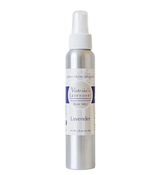Victoria's Lavender Aromatherapy Body Mist Spray - After Sun Solar Recovery Spray with Aloe Vera plus Lavender Essential Oil - Hydrating, Moisturizing Aloe Vera Mist, Made in the USA, 4 oz (120 ml)-BrightBean Baby