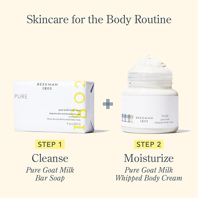 Beekman 1802 Whipped Body Butter Cream with Goat Milk - Deeply Moisturizes, Softens Skin - Natural & Gentle for All Skin Types - Non-Greasy, Cruelty-Free, 8 oz-BrightBean Baby