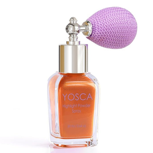 Yosca Highlighter Powder Spray, 20ML Cosmetic Grade Shimmer Powder Red Glitter Spray Sparkle Highlighter Makeup Festival Concert Accessorise for Rave Clothes Hair Face Nail Art - Atardecer-BrightBean Baby