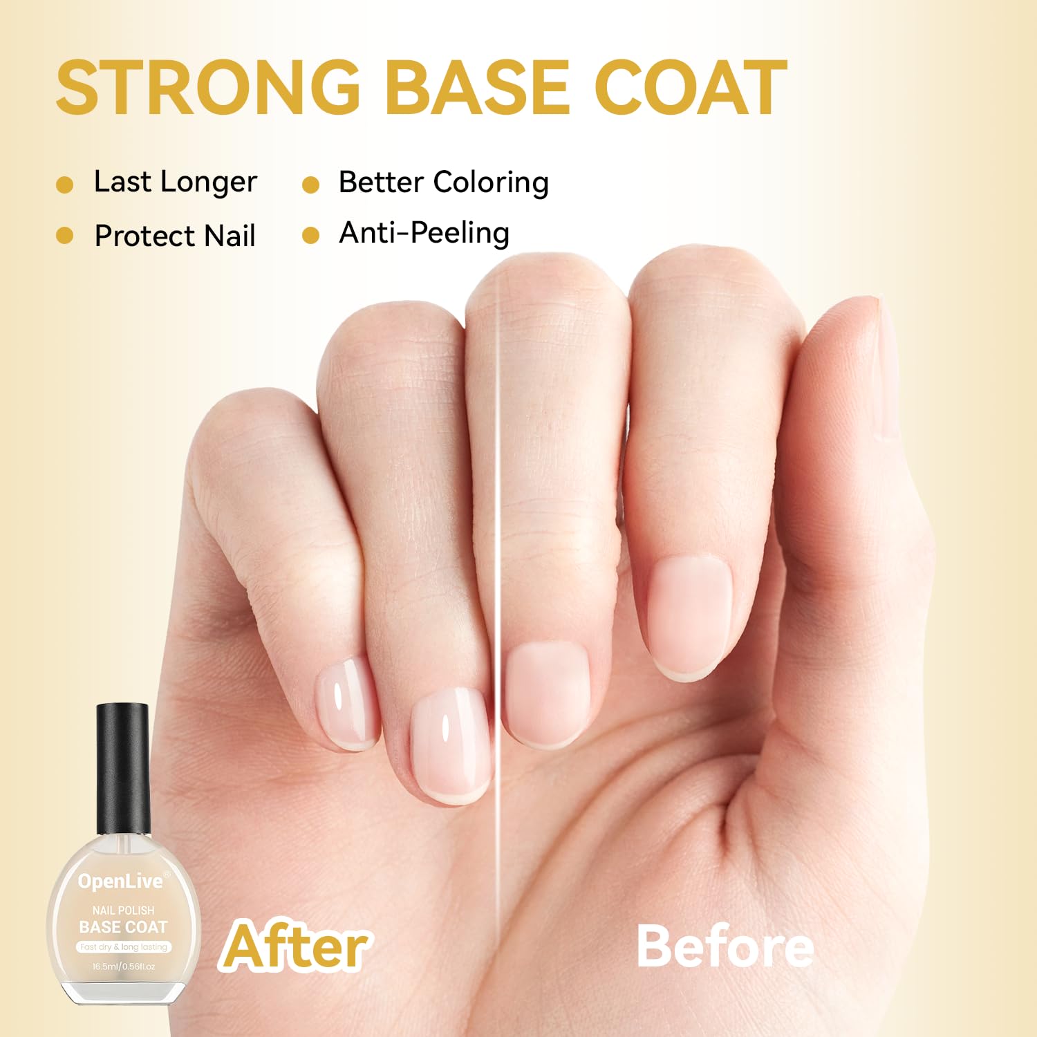 3PCS 16.5ml Quick Dry Base and Top Coat Nail Polish and Gel Remover Set, Base and Top Coat No U V Lamp Curing, Gel Polish Remover for Quick and Easy Removal At Home-BrightBean Baby