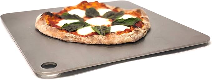 ThermiChef 16" by 16" Pizza Steel (3/16" Standard Thickness) - Multipurpose Cooking Steel for Ovens & Grills - Made in the USA