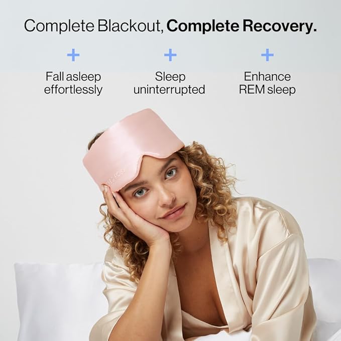 Dore & Rose Deep Sleep Mask Light Blocking, 23 Momme Mulberry Silk Eye Mask, Ultra Soft, Adjustable - Travel Sleeping Mask for Men & Women - Pink-BrightBean Baby