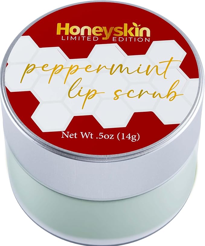 Lip Exfoliator Scrub and Lip Treatment - Gentle Lip Repair for Dry Cracked Lips and Lip Scrubs Exfoliator and Moisturizer - All Naturals Lip Brightening for Dark Lips (Peppermint)-BrightBean Baby