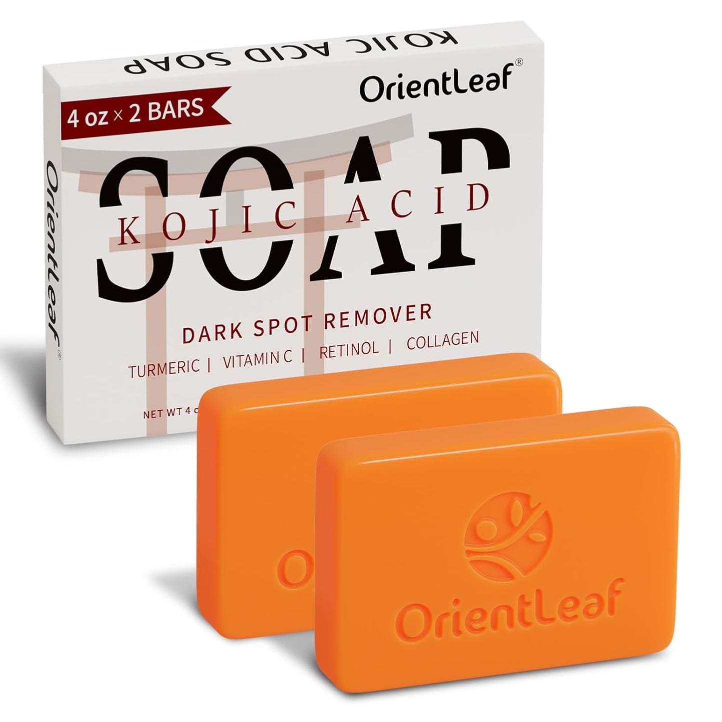 Kojic Acid and Turmeric Soap for Dark Spots Remover, Brightening, Hyperpigmentation for Face, 4oz x 2 BARS-BrightBean Baby