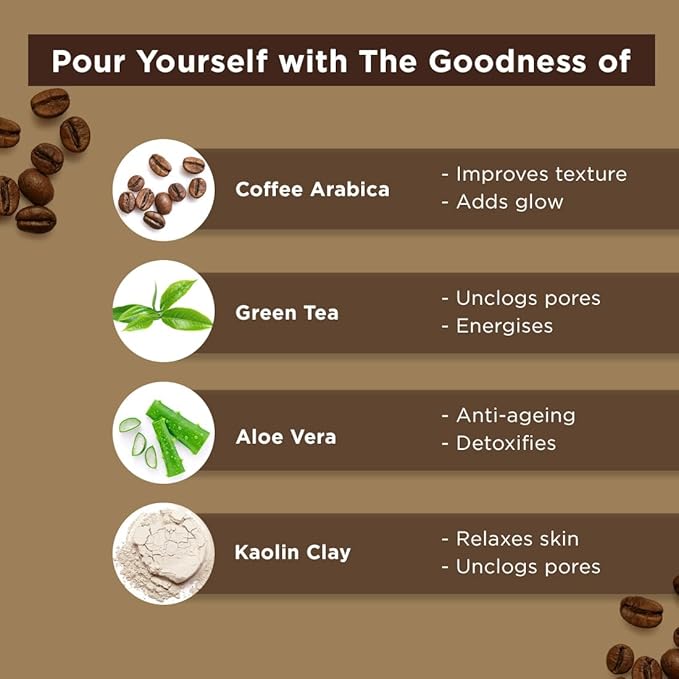 The Man Company Coffee Face Care Kit with Face Wash, Face Scrub, Face Pack | Cleanses, Detoxifies, Relaxes, Glowing and Brightening Skin - Pack of 3-BrightBean Baby