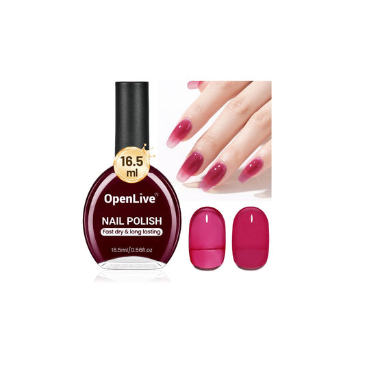 16.5ml Jelly Rose Red Nail Polish Large Volume Quick Dry Nail Polish, Long Lasting Shine, Fingernail Toenail Nail Art DIY Home Travel Nail Art Gift-BrightBean Baby