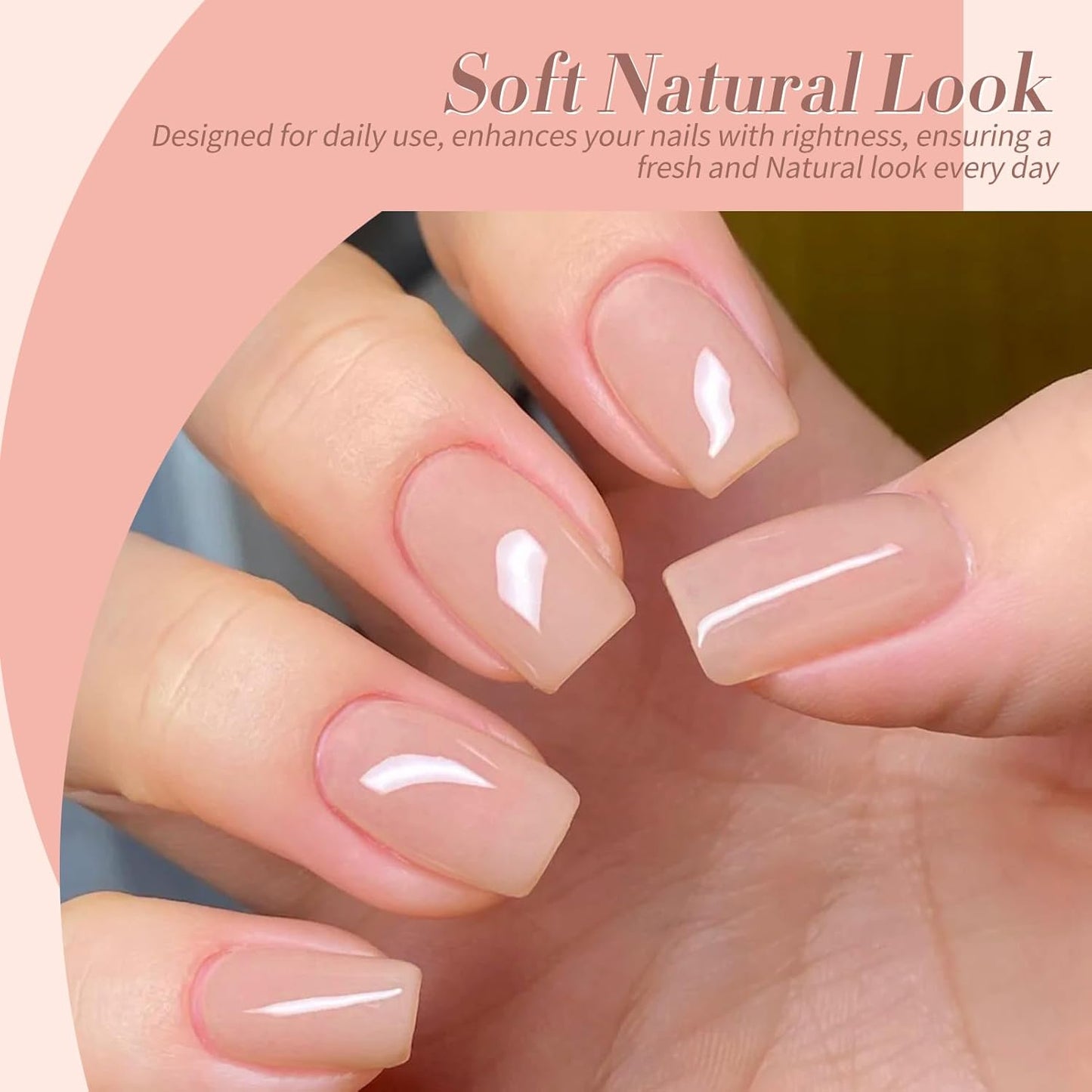 Born Pretty Jelly Nude Gel Nail Polish Set,Nude Clear Gel Nail Polish Sheer Crystal Transparent Gel Polish Soak Off U V Light Cure Gel Polish Kit Nail Art Manicure DIY Salon Home 6PCS 7 ML-BrightBean Baby