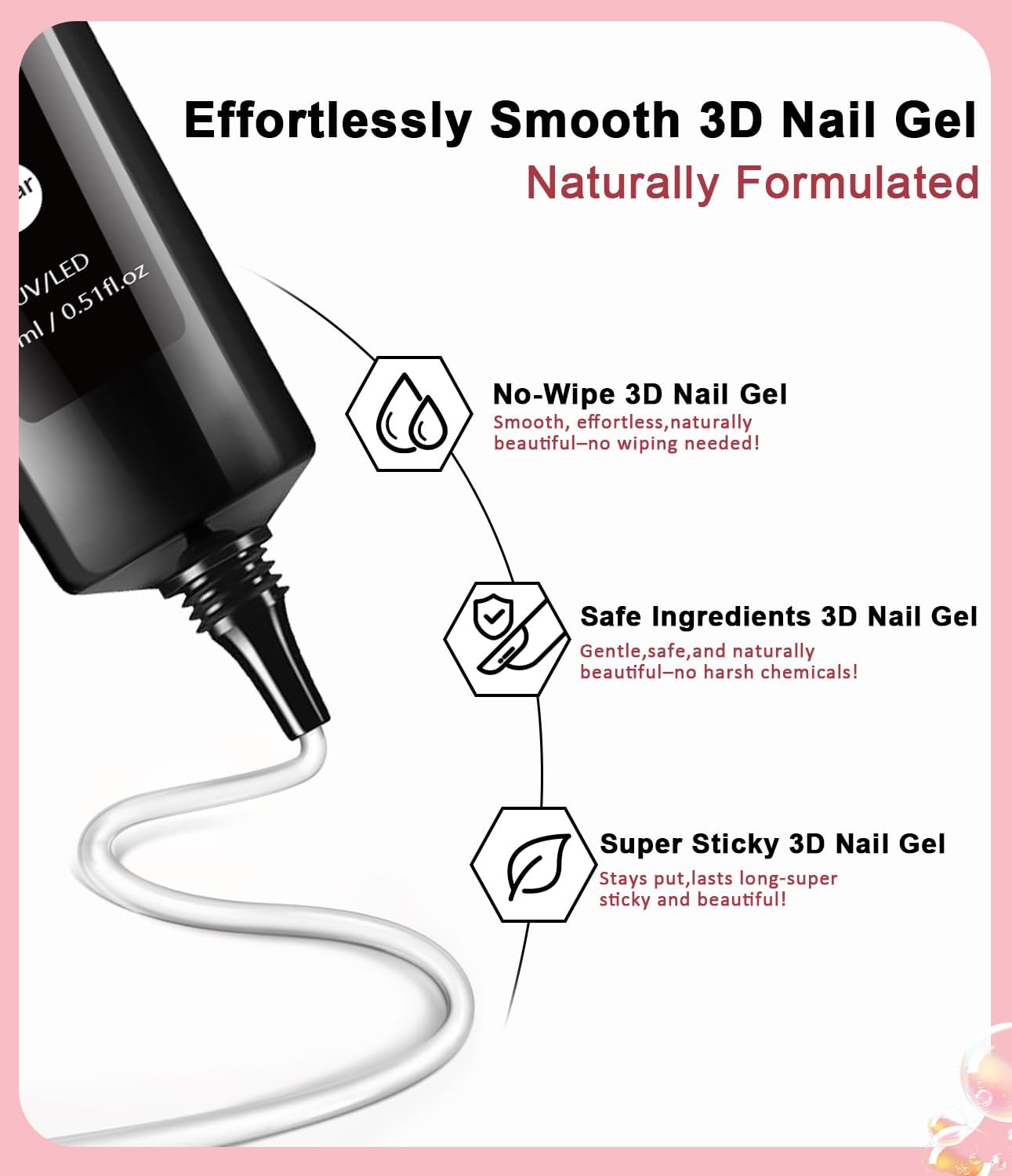 3D Gel Nail Art Design BISHENGYF - 15g Clear No Wipe Nail Polish Rhinestone Nail Art Glue with White Silver Chrome Powder Metallic Mermaid Effect Nail Powder for Nail DIY-BrightBean Baby