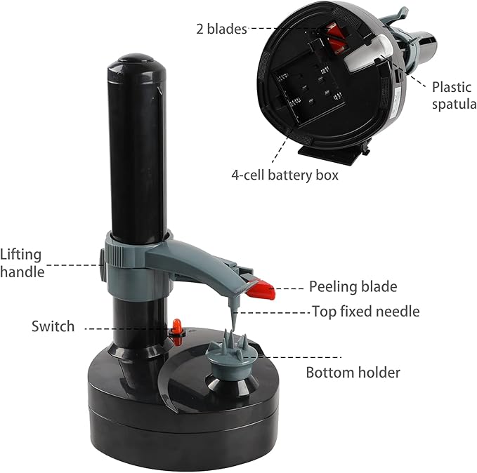 Electric Potato Peeler - Kitchen Automatic Rotating Peeling Tool for Fruit & Vegetable