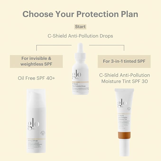 Glo Skin Beauty C-Shield Anti-Pollution Moisture Tint - Tinted Moisturizer With SPF 30 for Face, Broad Spectrum Protection & Vitamin C, 1.7 Oz (2N-Light)-BrightBean Baby