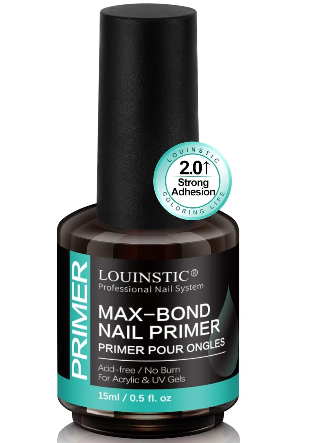 LOUINSTIC Acid-Free Nail Primer 15ml - Hema-Free Nail Prep for UV Gel, Builder Gel, Gel Polish & Acrylic Nails - No-Burn & No-Lift - Quick Air Dry, Low-Odor, Low-Irritant, Salon & Home Use-BrightBean Baby