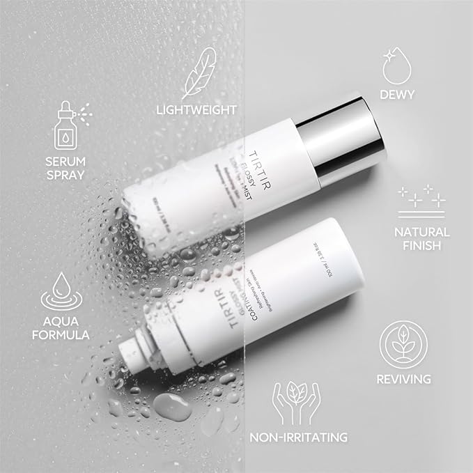 TIRTIR Glossy Coating Mist 3.38 fl. oz, Illuminating Polyglutamic Acid Face Mist for Fresh, Glowing Skin,Cooling, Soothing, Makeup Prep Spray-BrightBean Baby