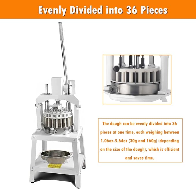 INTSUPERMAI Dough Divider and Rounder Machine - 18pcs Manual Dough Spacer Machine, 2.12oz-11.29oz for Bakery