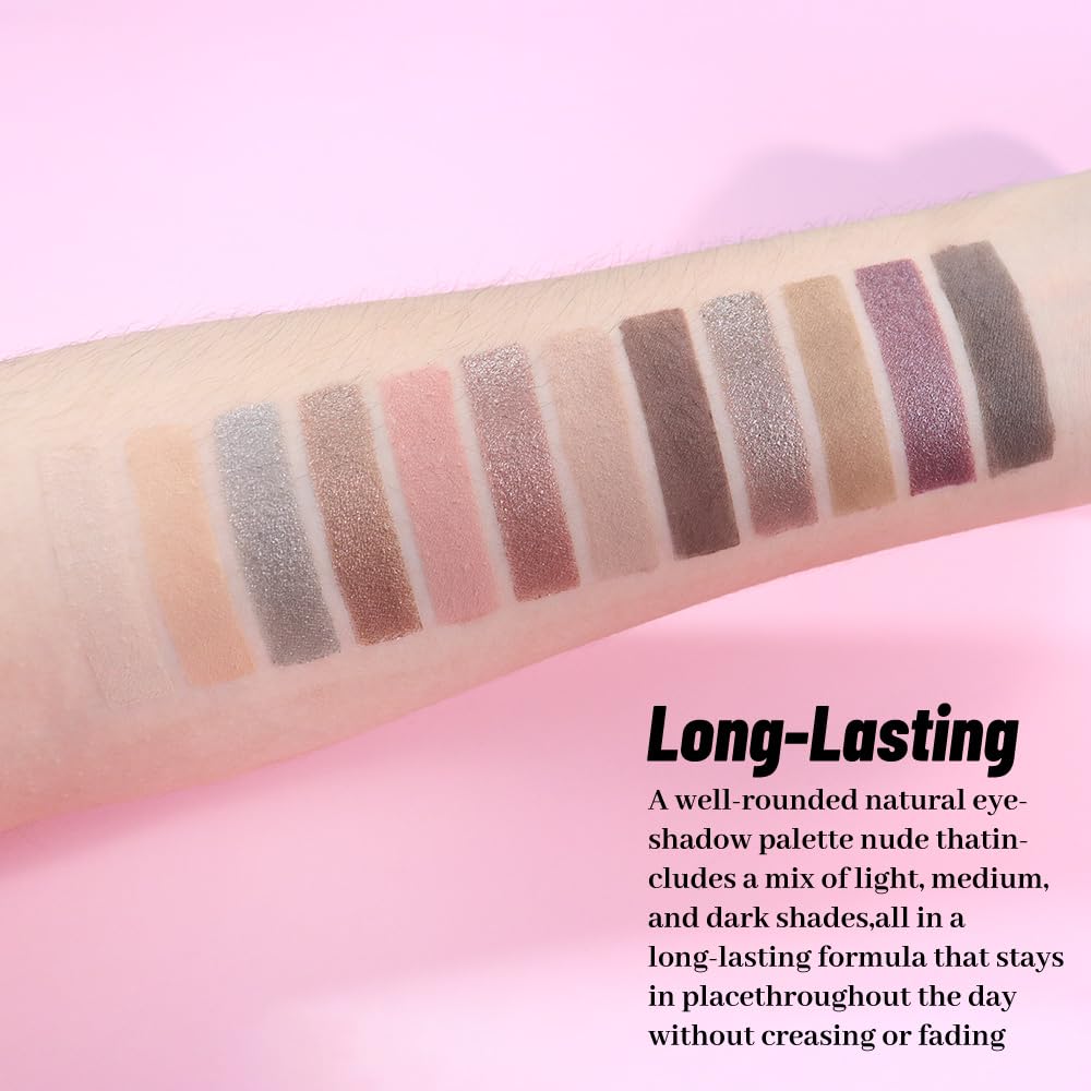 Eye Shadow Palette,Nude Silver Gray Cream Eyeshadow Makeup Pallets for Women Natural Eyeshadows for Eyes Long Lasting Naturing-Looking-BrightBean Baby